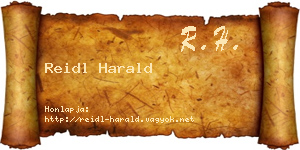 Reidl Harald névjegykártya